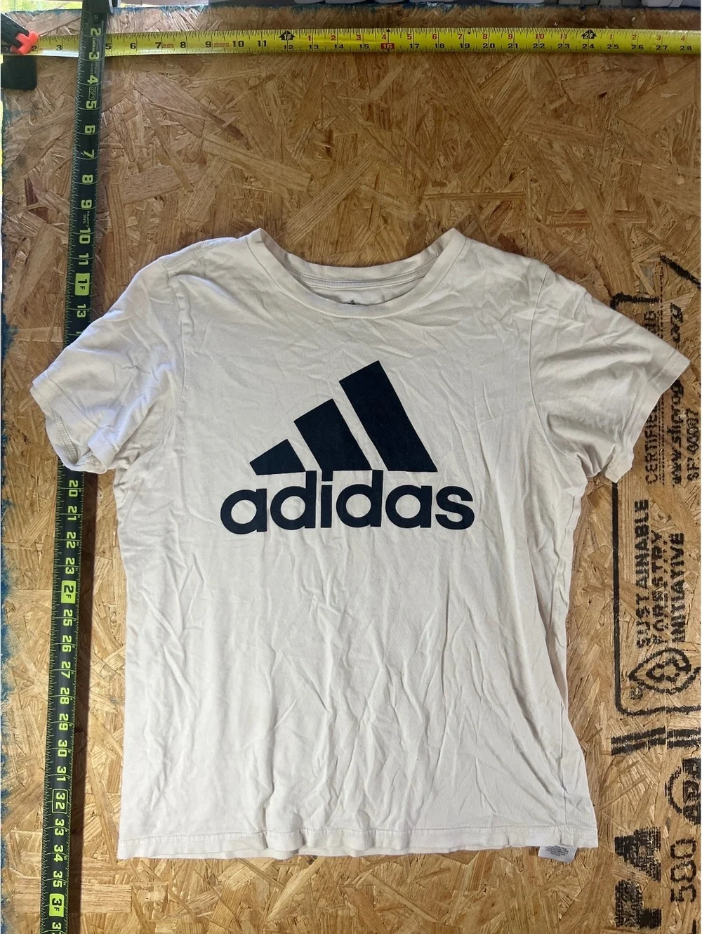 Adidas White Regular Fit Logo T-Shirt Large